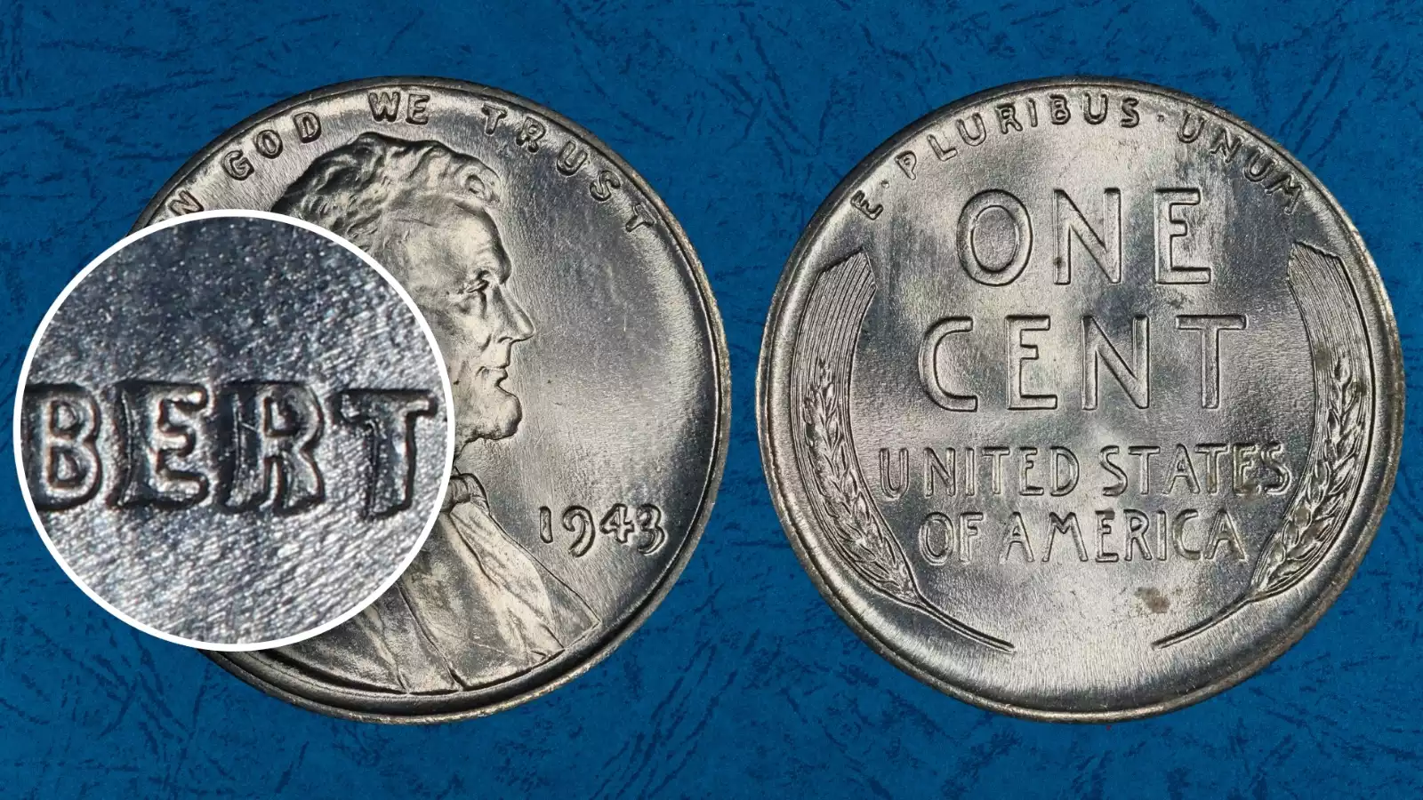 1943 wheat penny DDO FS-101 doubled die obverse showing split strokes on LIBERTY and date, designated FS-101 by CONECA